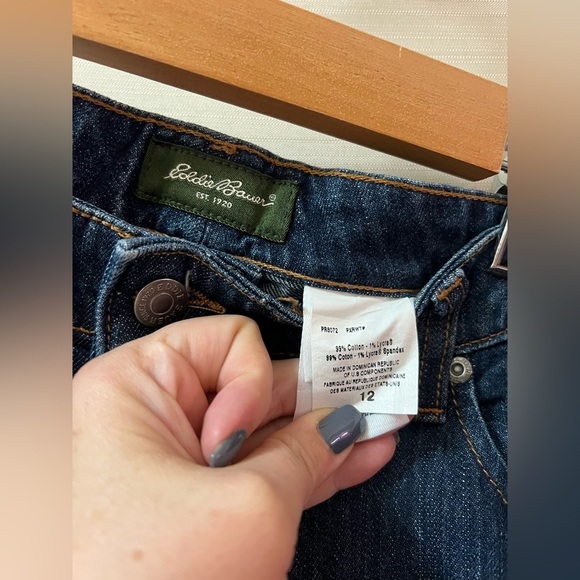 Eddie Bauer Dark Blue Denim Pants Size 12 NWOT - Picture 3 of 6